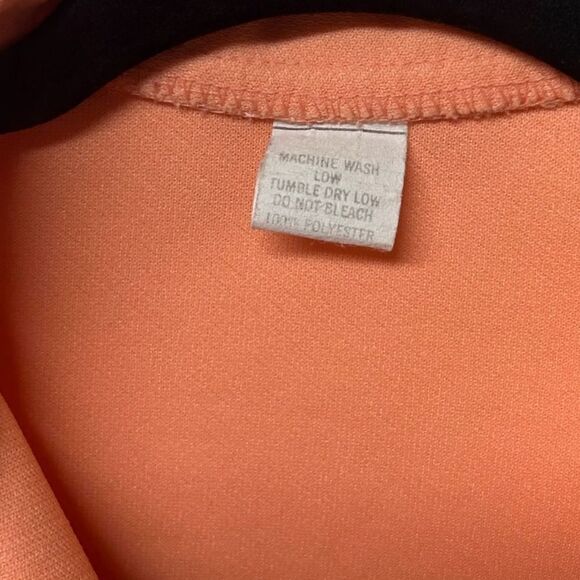 Vintage Orange Matching Top and Bottom Set Peach Coral Polo Button Up Suit Set - Picture 3 of 9
